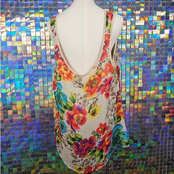 Target Reversible Floral Tank Top Womens Multicolor Sleeveless Blouse Boho - Picture 5 of 12